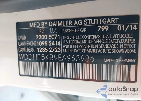 2014 Mercedes-Benz E 350 из США, поврежденный, VIN WDDHF5KB9EA963936